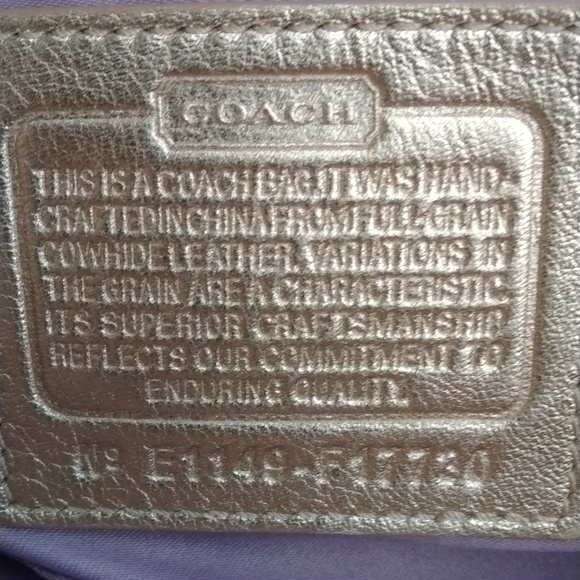 GUC Coach Metallic Bronze Gold Leather Signature Embossed Gallery Tote, F17730 - Picture 5 of 13